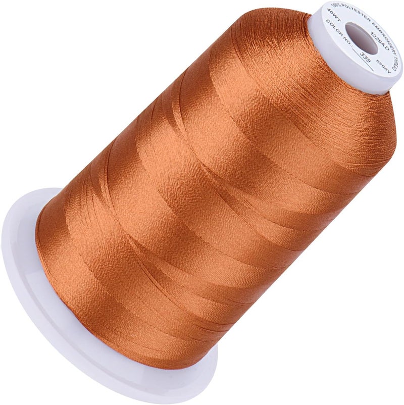 simthread 5500Yds Embroidery Thread, 5000M High-Yardage 40WT 100% Polyester Thread – 170+ Vivid Colors, High-Speed Rated – Compatible with Brother, Singer, Janome & More - Clay Brown 339 - Image 1